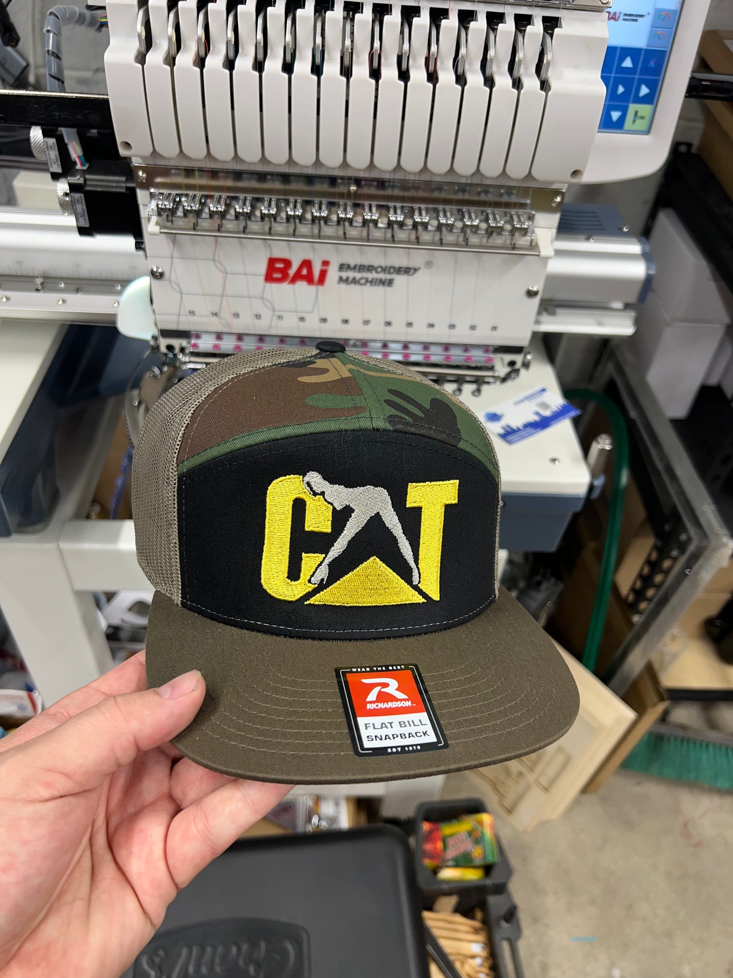 Cat With Woman Embroidered Hat