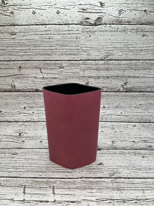 Pink Slim Can Koozie / Leatherette Engraveable