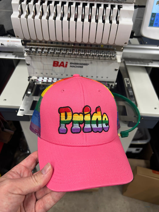 Pride With Pink/Rainbow Embroidered Hat