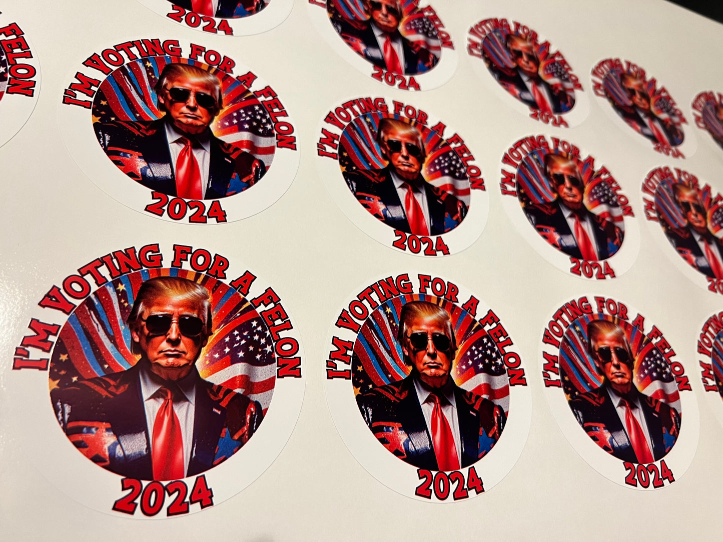 Im Voting For A Felon 2024 Full Color Sticker