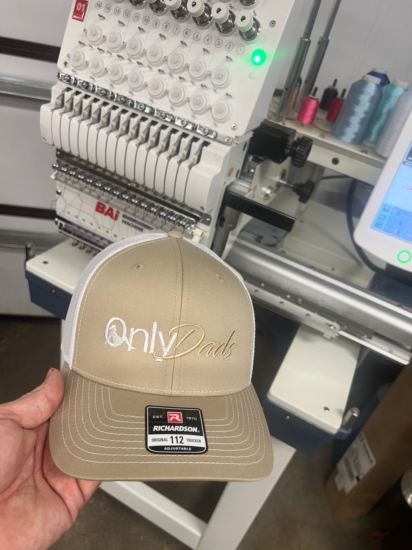 OnlyDads Embroidered Hat Tan/White