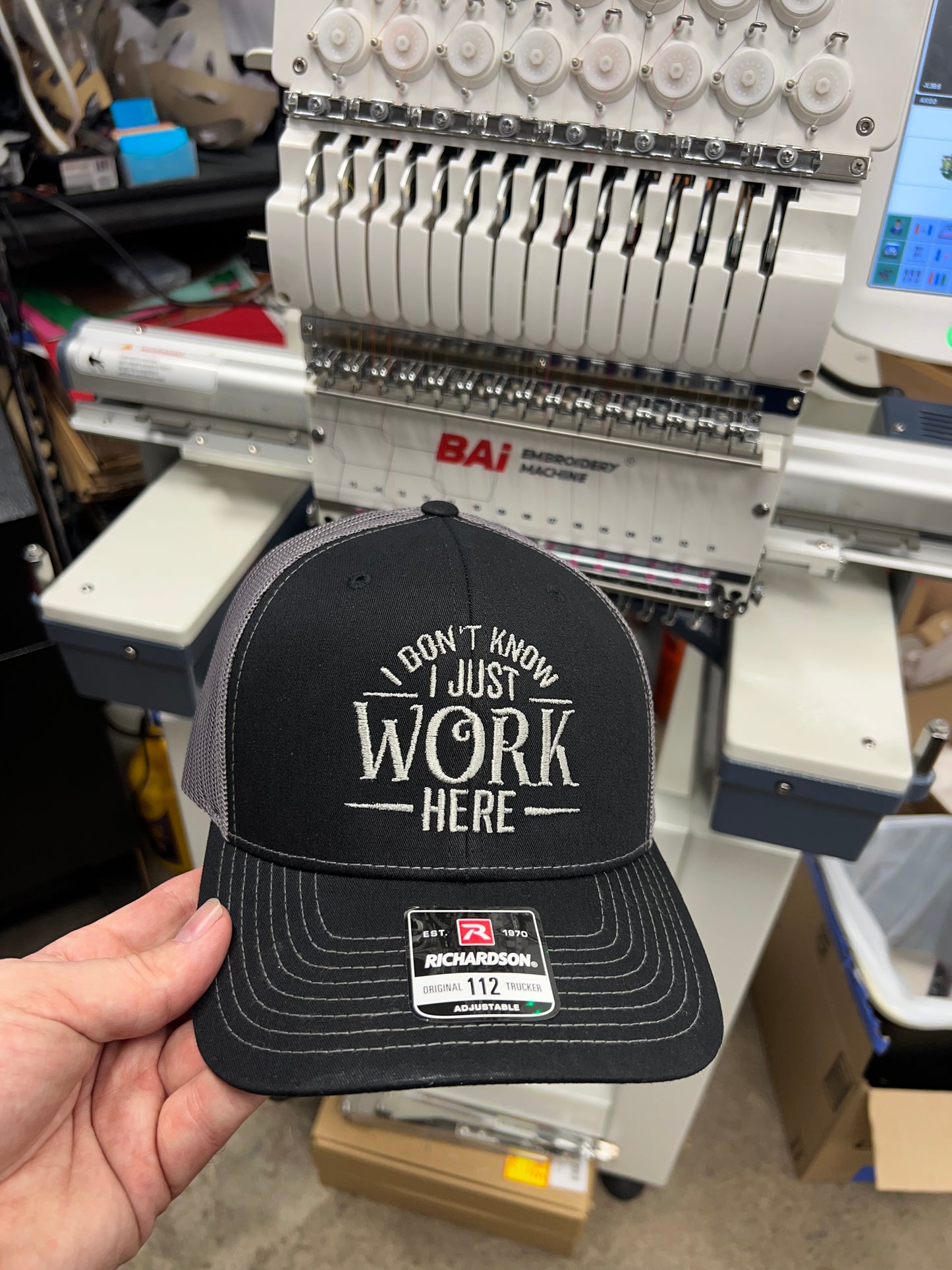 I Dont Know I Just Work Here Embroidered Hat