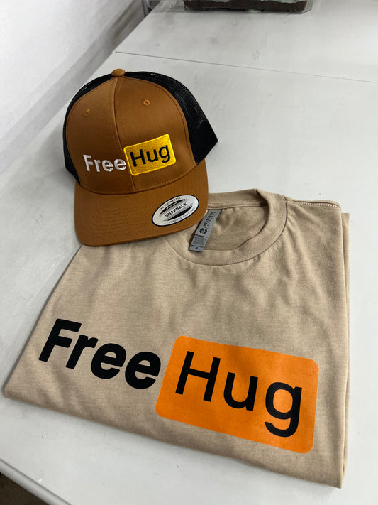 Free Hug Embroidered Hat & Shirt