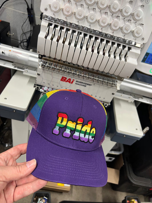 Pride With Purple/Rainbow Embroidered Hat