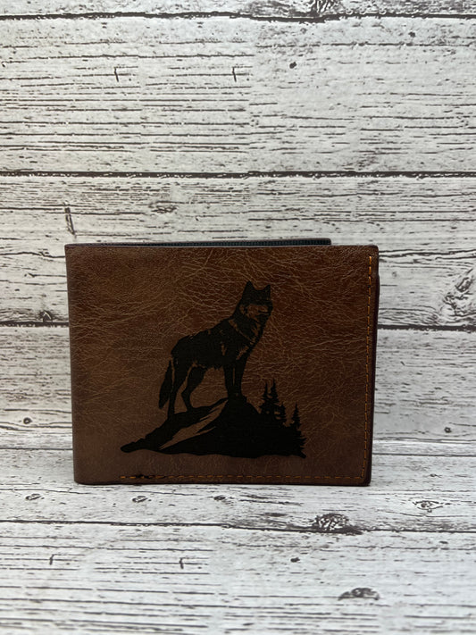 Wallet - Wolf Laser Engraved